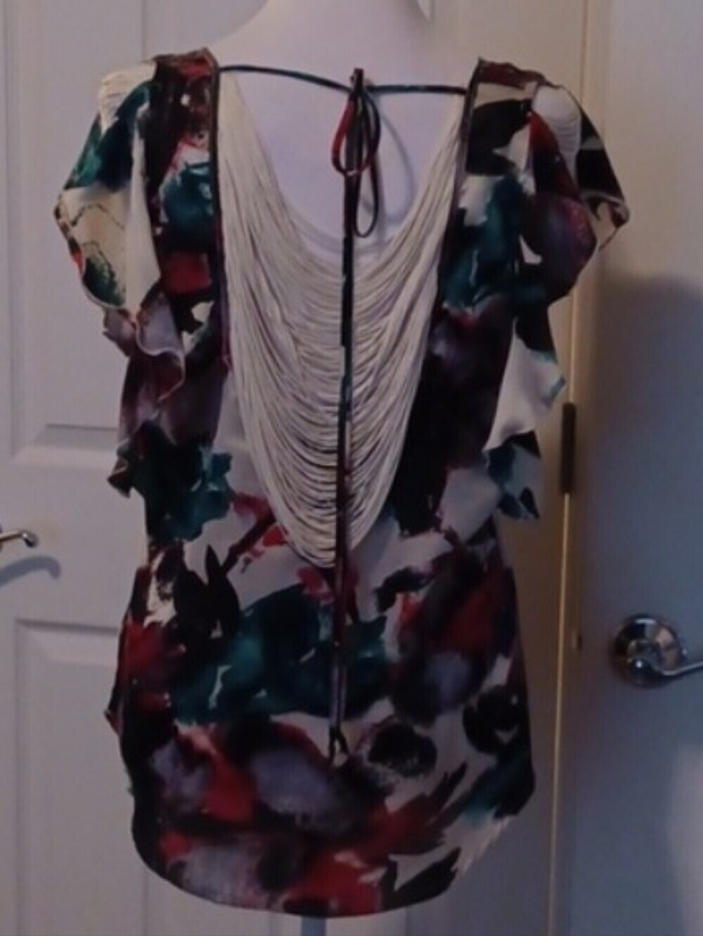 - Allen B Multicolor Abstract Women's Top Size Medium